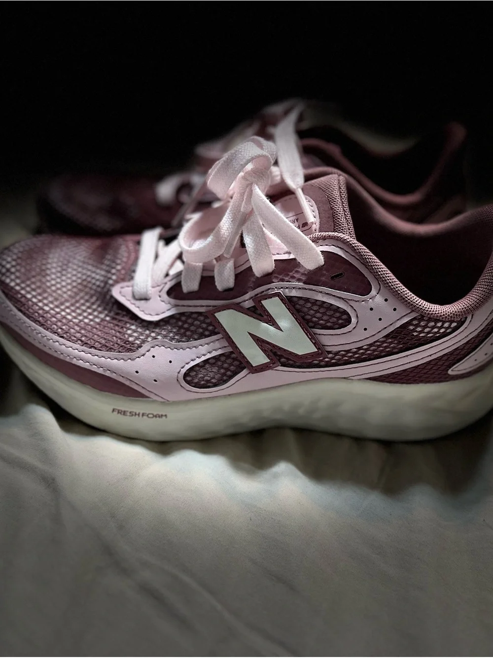 New Balance Women’s Fresh Foam Sneakers in Plum and Light Pink
